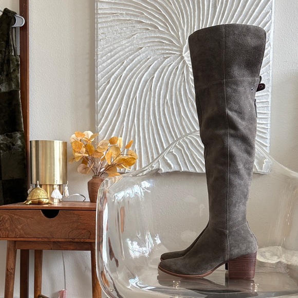 Dolce Vita Suede Cowboy OTK Boots - Picture 1 of 12